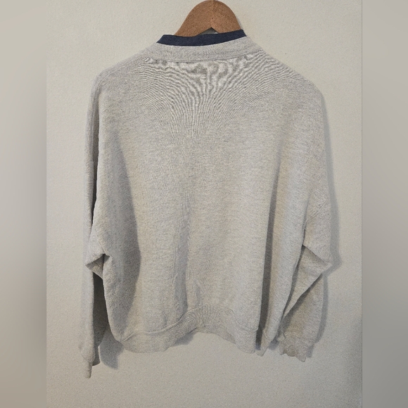 Vintage Jerzees Denim Pocket Heart Sweatshirt Womens XL 90s Double Collar - Picture 2 of 6